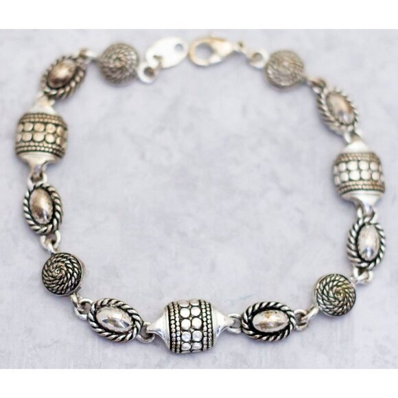 8 1/2 inch, Vintage Silver Tone Mid Century Baroque Bracelet by Avon - C9 - Picture 2 of 3